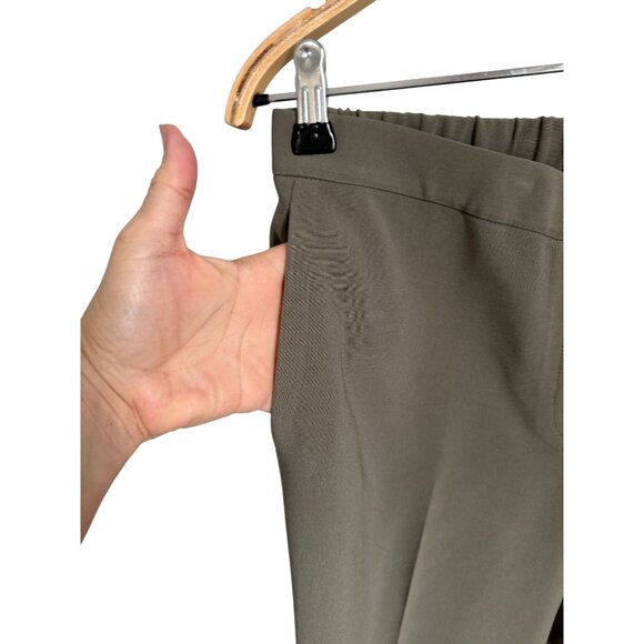 Theory Womens Olive Green Trecca Pull-On Modern Crepe Pants Size 8 - Picture 3 of 7